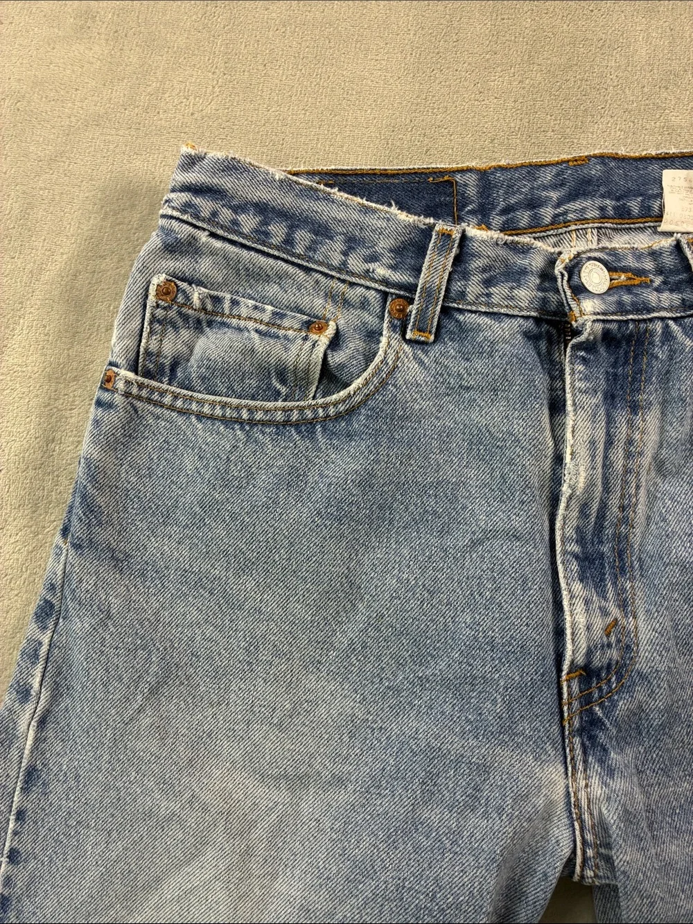 Levi’s 505 Big E Vintage 2000 Jeans 33x32 Distressed Light Wash Made Mexico